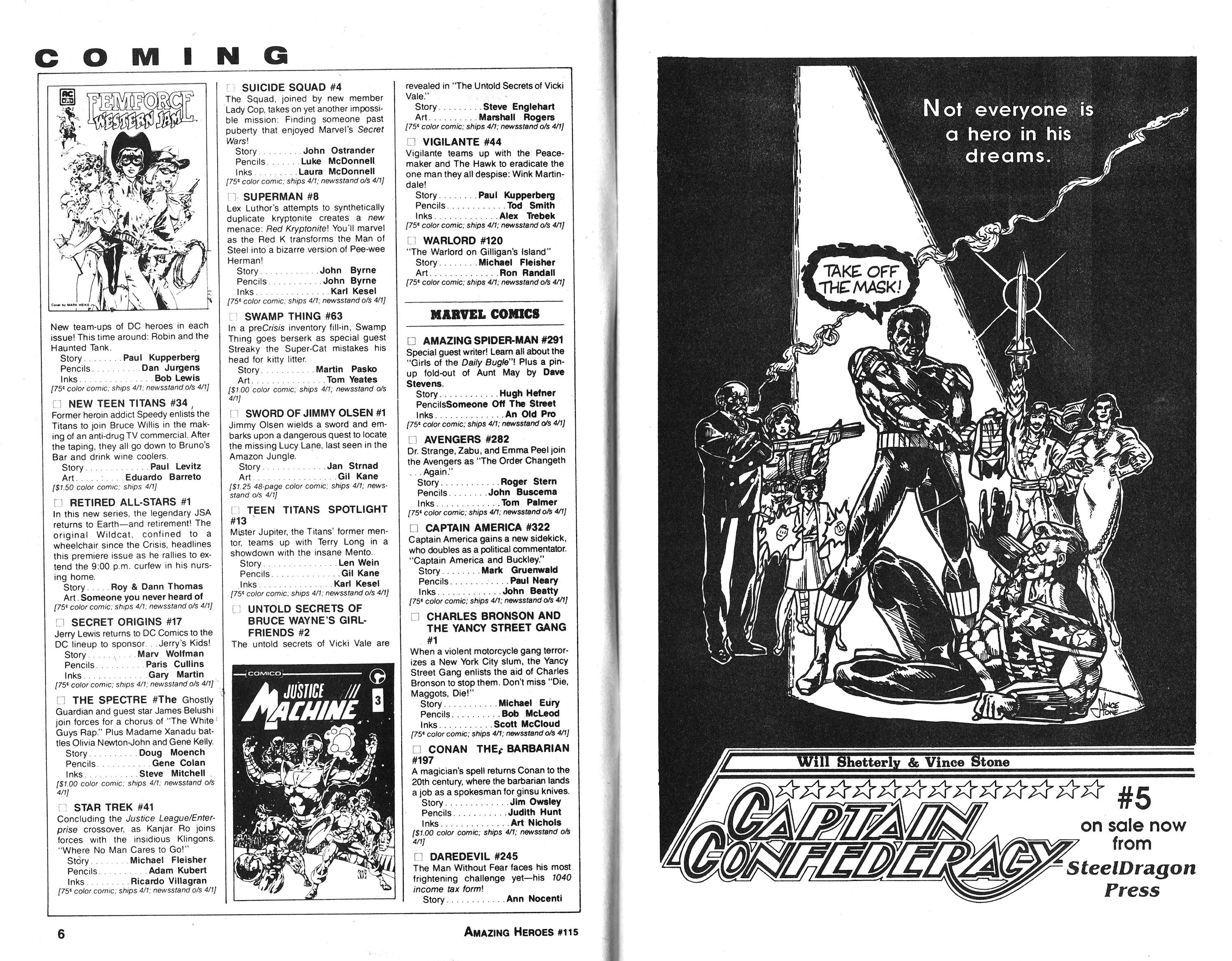 Read online Amazing Heroes comic -  Issue #115 - 4