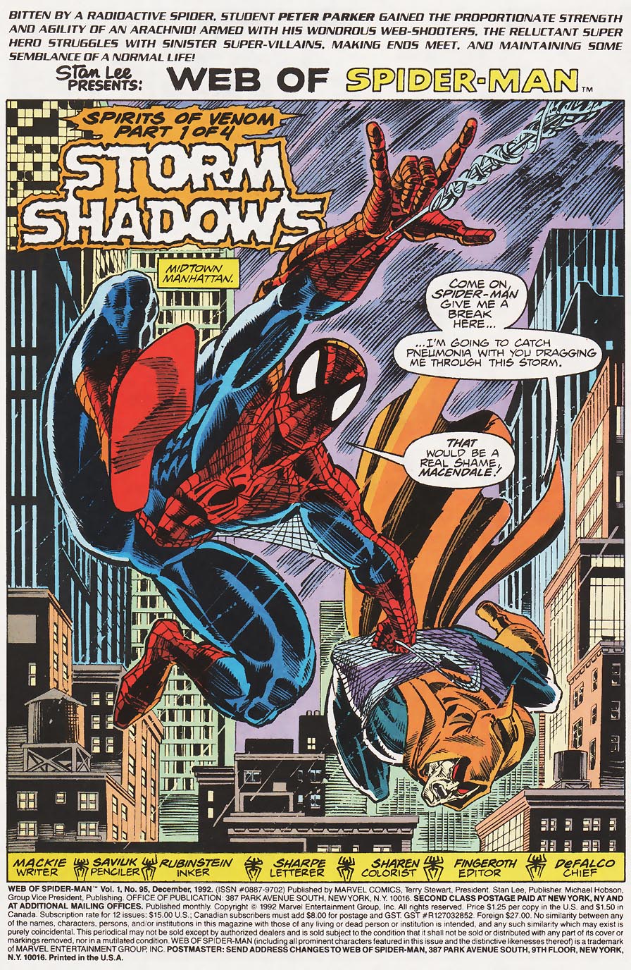 Read online Web of Spider-Man (1985) comic -  Issue #95 - 2