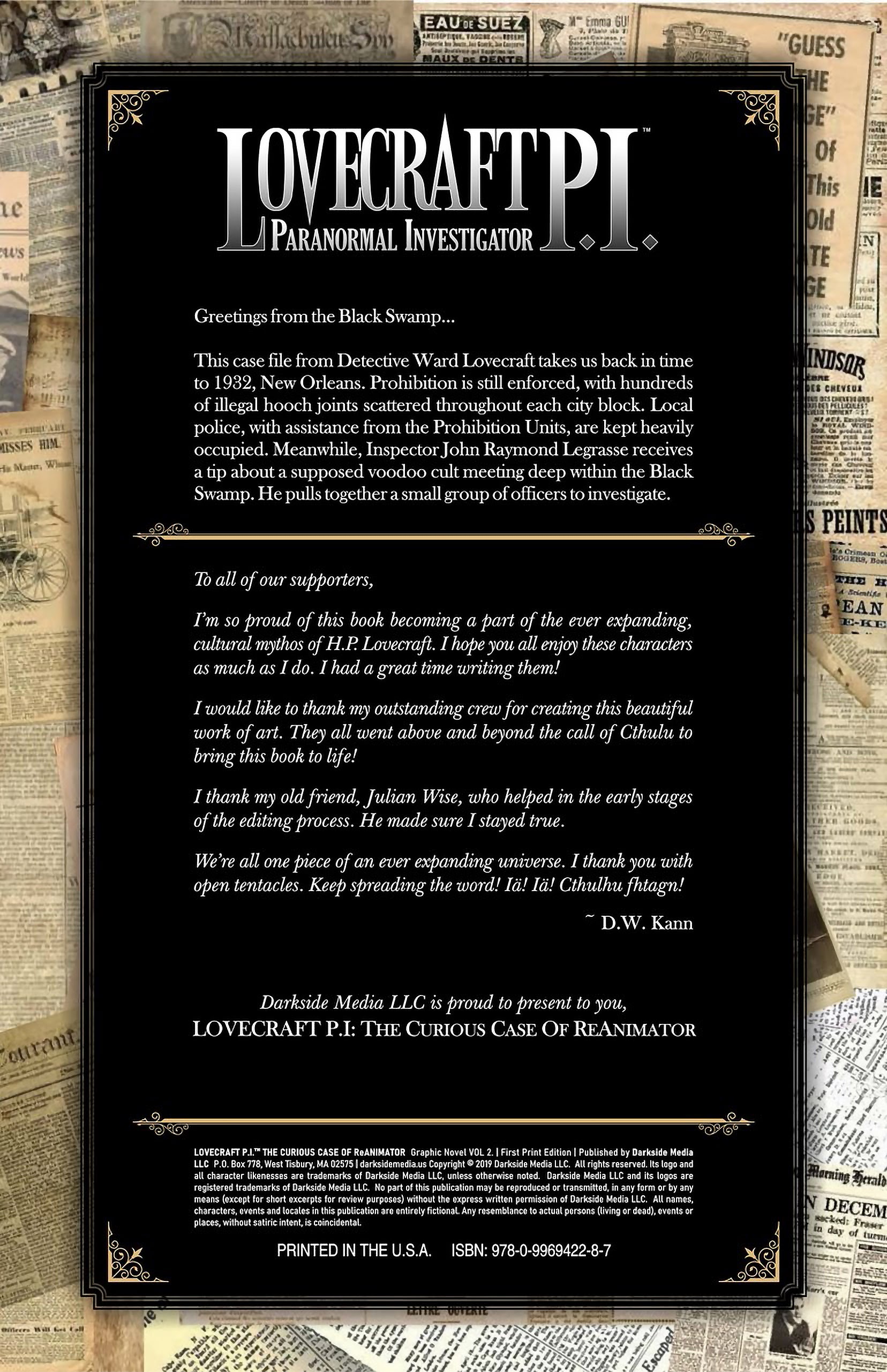 Read online Lovecraft P.I. - The Curious Case of ReAnimator comic -  Issue # TPB - 2