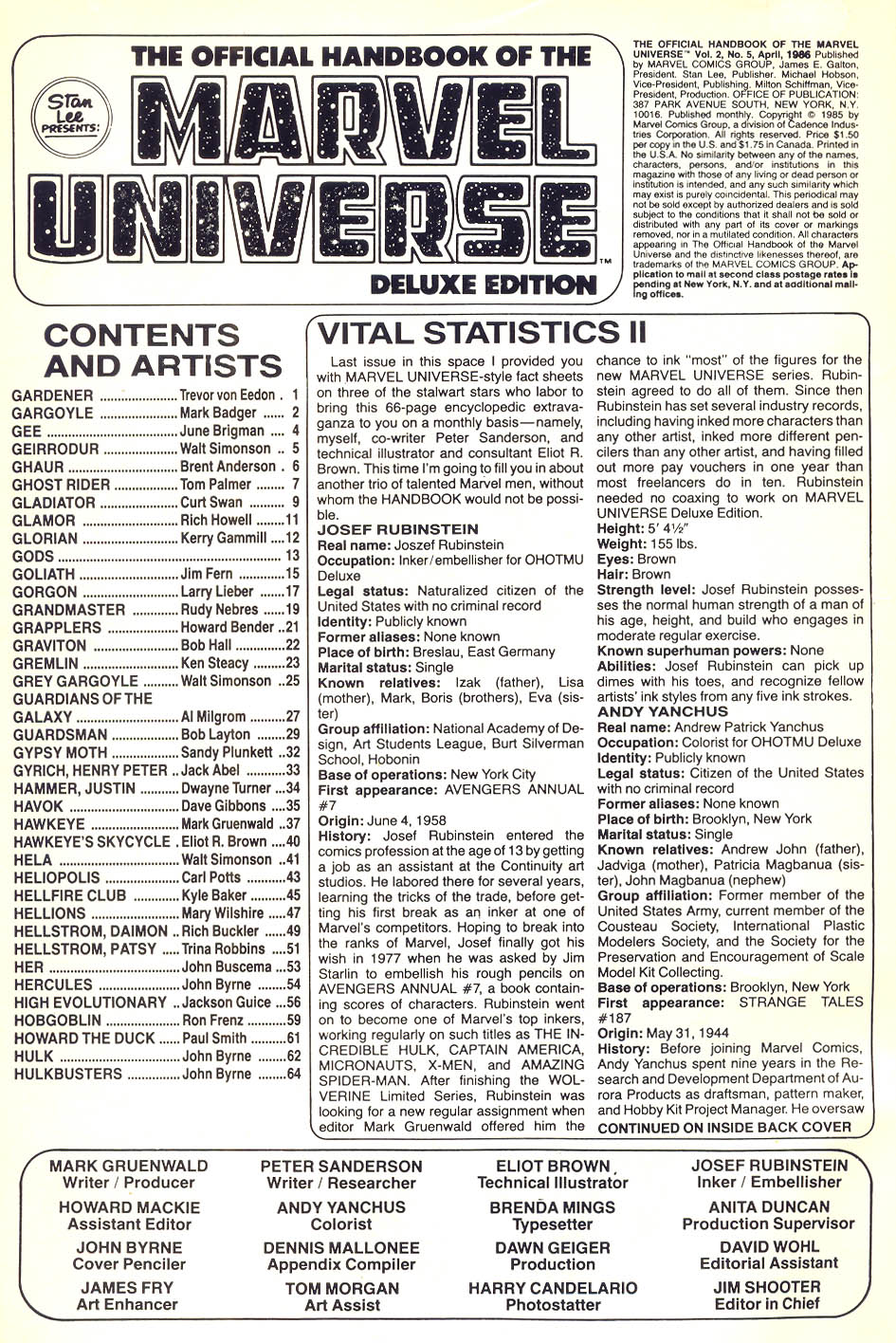 Read online The Official Handbook of the Marvel Universe Deluxe Edition comic -  Issue #5 - 2