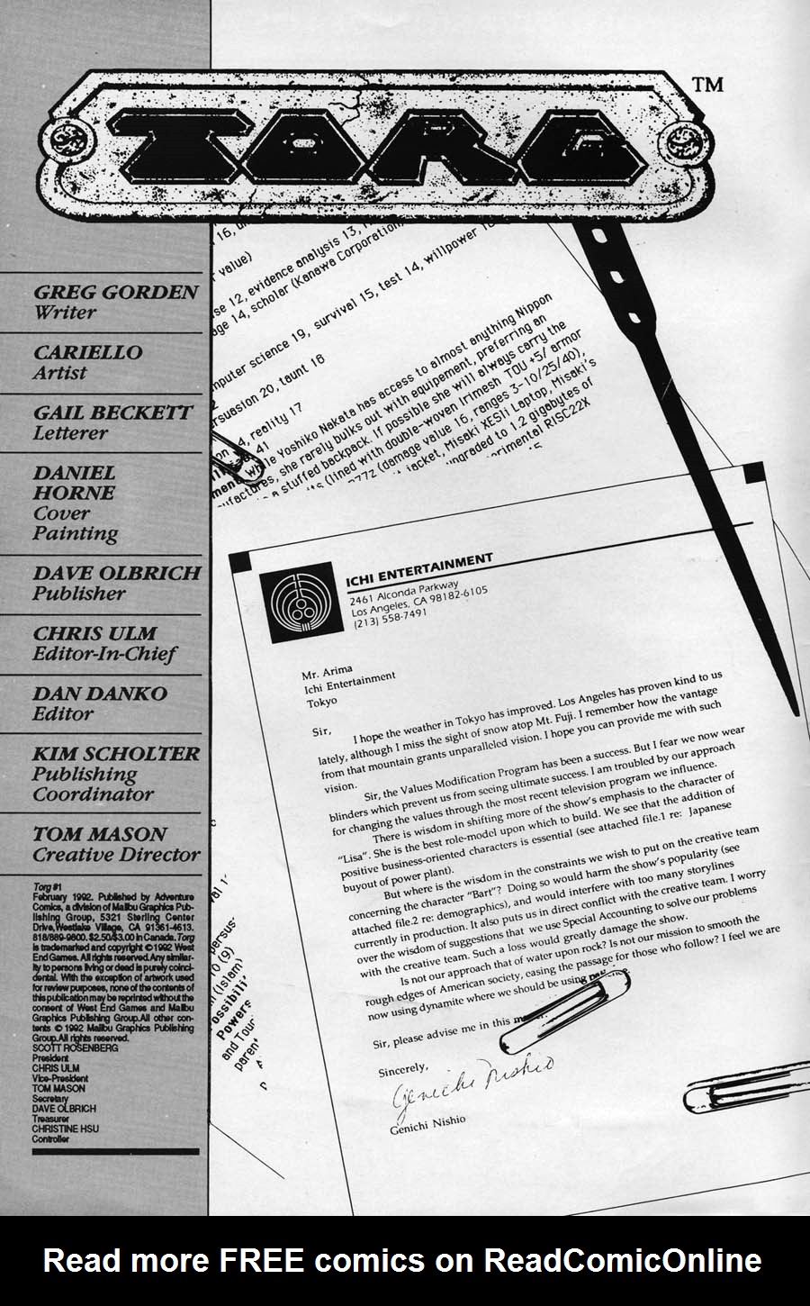 Read online Torg comic -  Issue #1 - 2