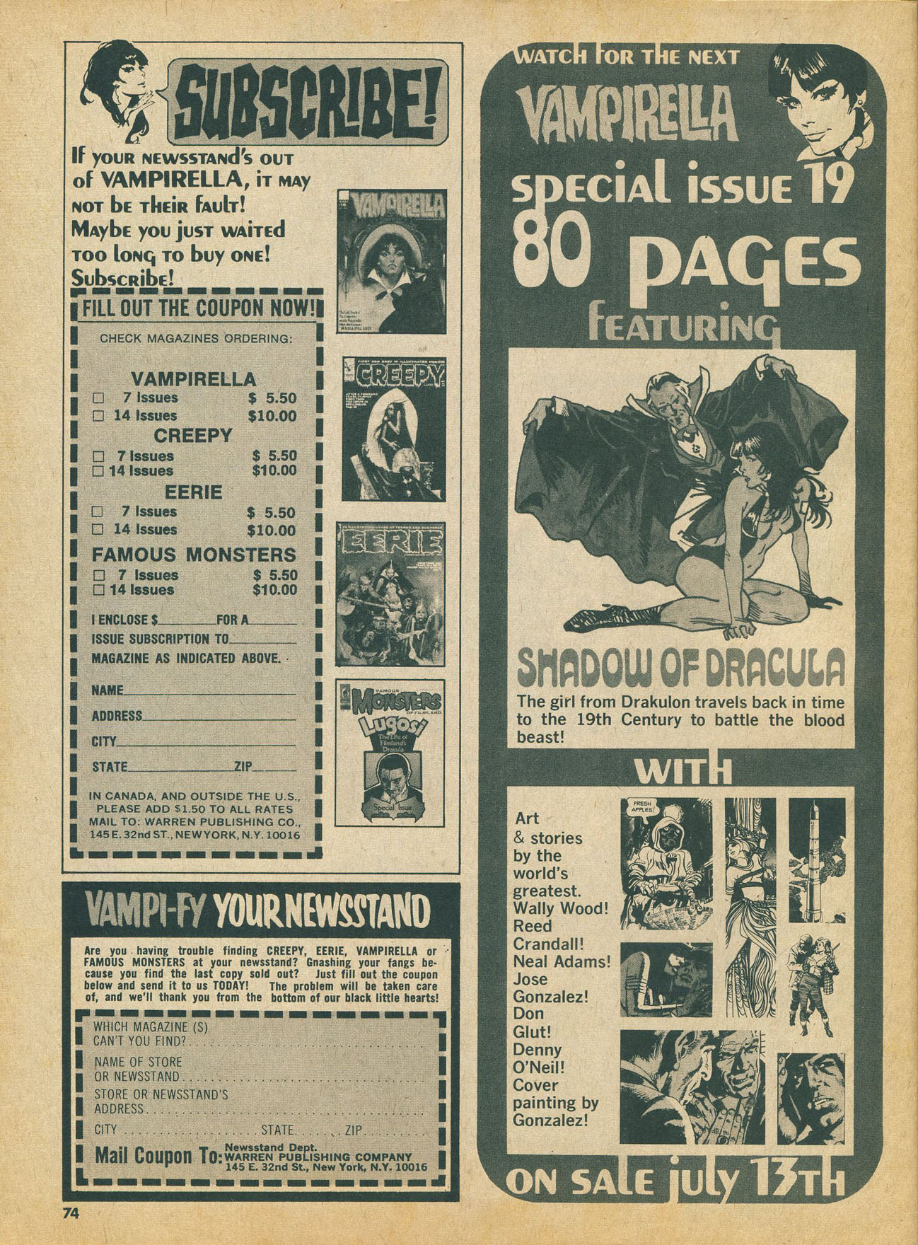 Read online Vampirella (1969) comic -  Issue #18 - 74