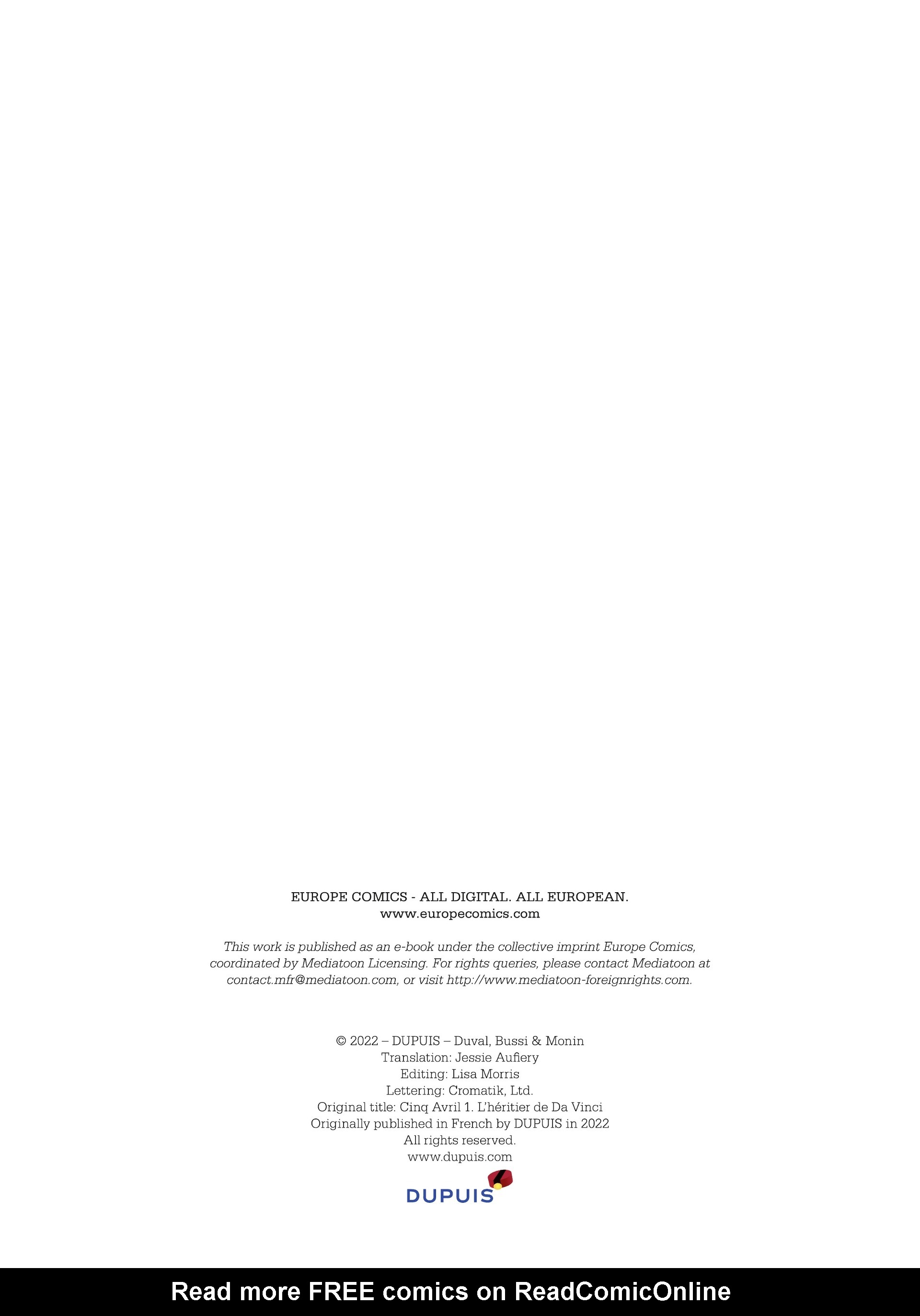 Read online Cinq Avril: The Heir of da Vinci comic -  Issue # Full - 68