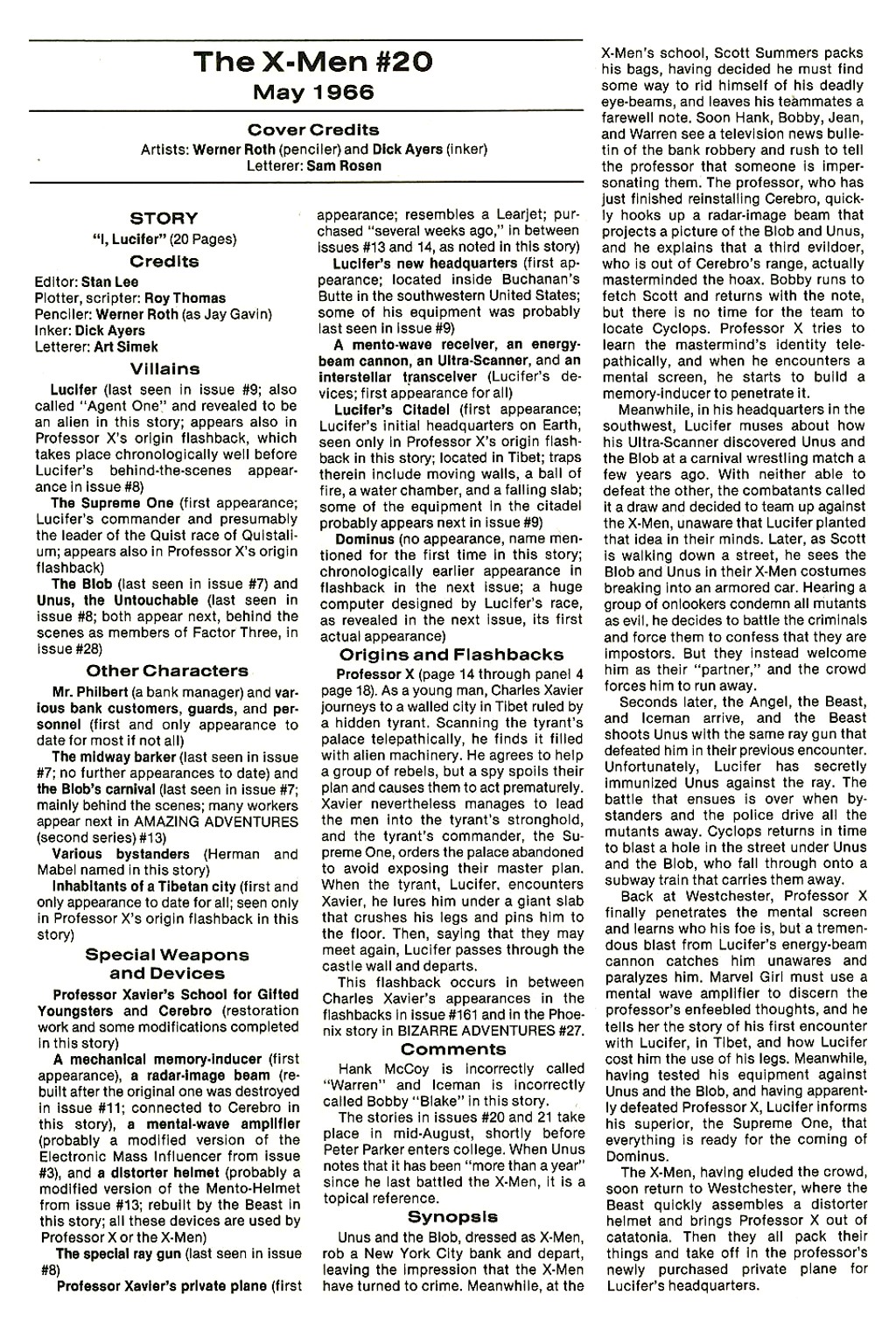 Read online The Official Marvel Index To The X-Men comic -  Issue #1 - 42