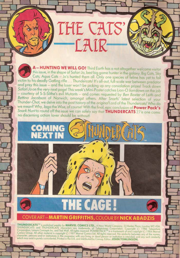 Read online ThunderCats (1987) comic -  Issue #27 - 2