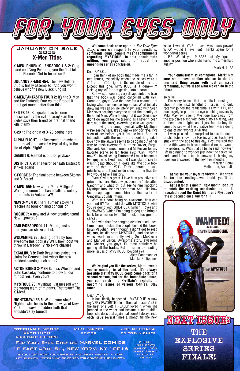 Read online Mystique comic -  Issue #23 - 25