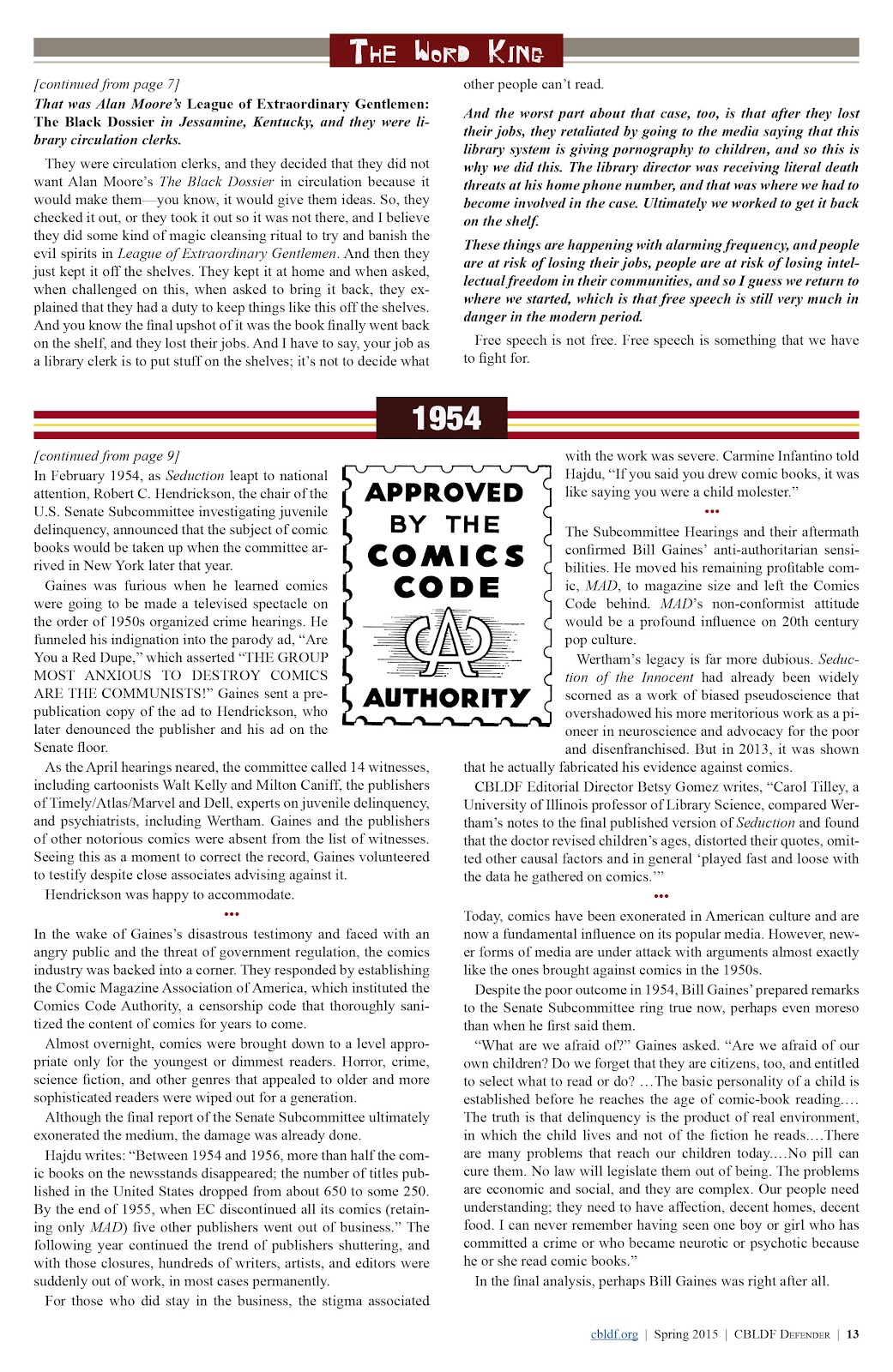 CBLDF Defender (2015) issue 1 - Page 13