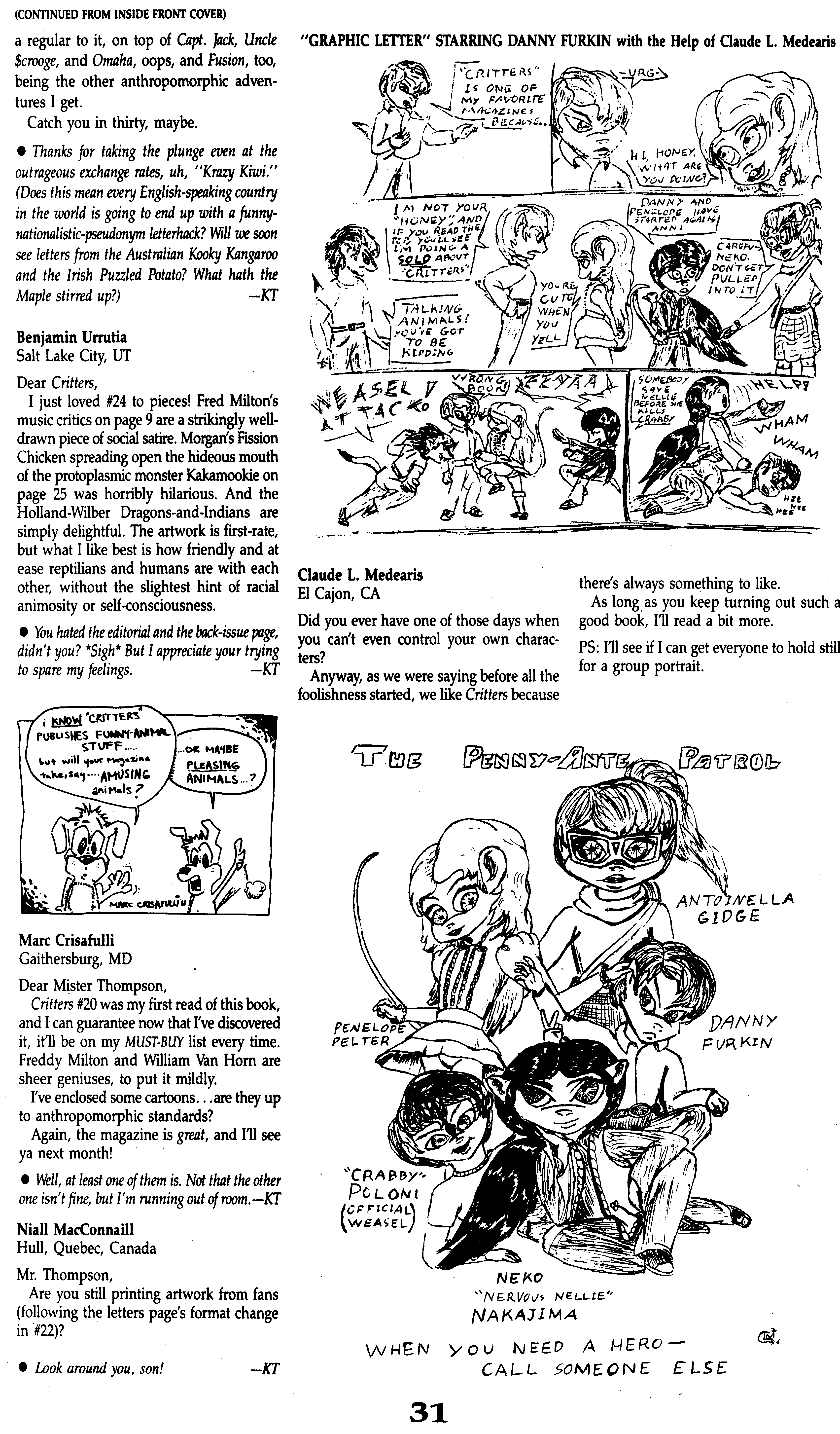Read online Critters comic -  Issue #28 - 33
