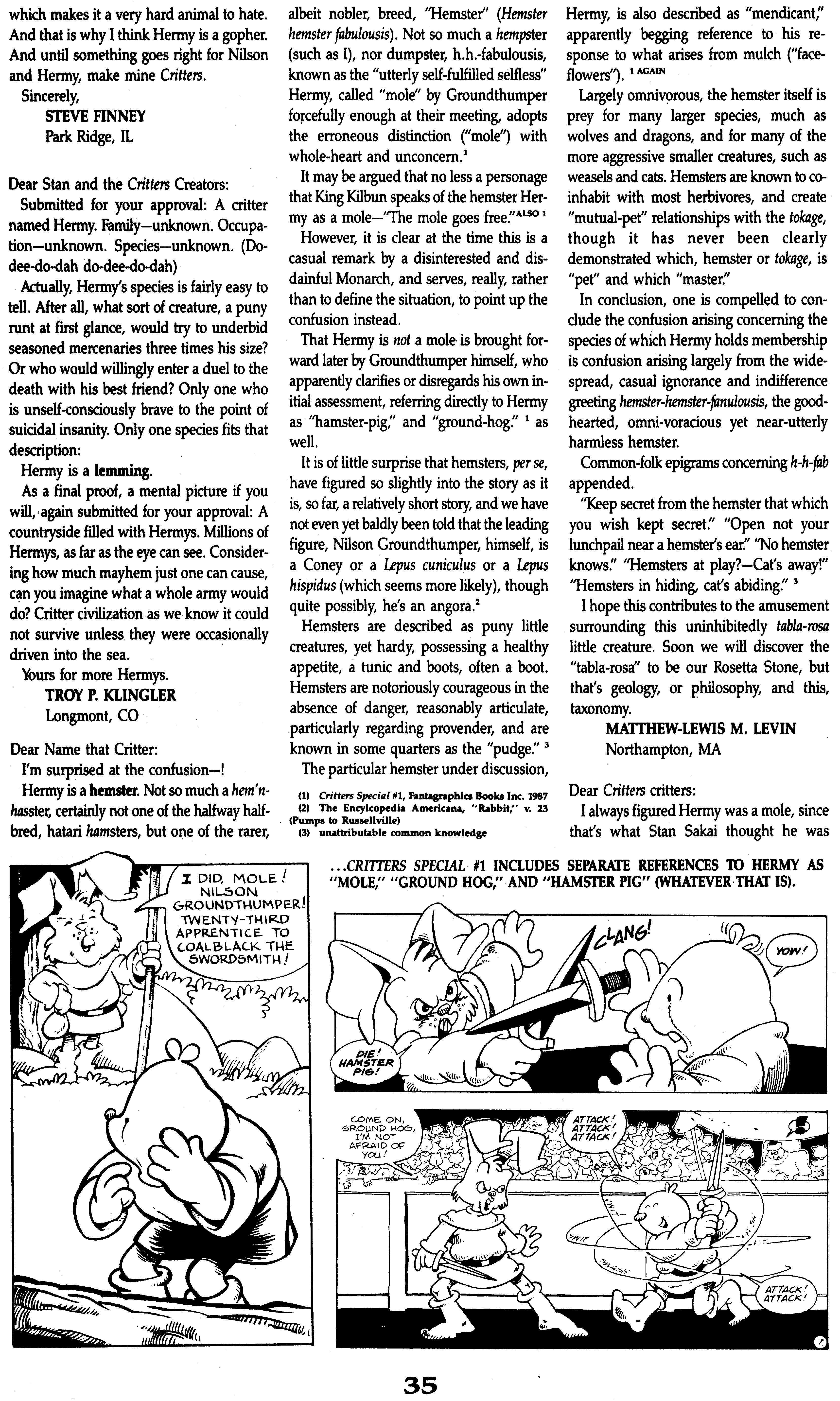 Read online Critters comic -  Issue #30 - 37