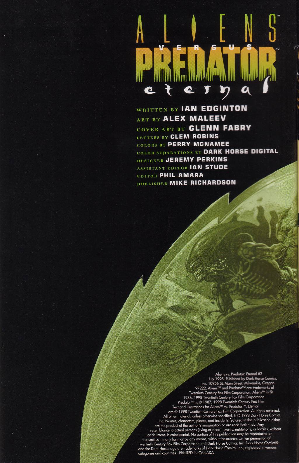 Read online Aliens vs. Predator: Eternal comic -  Issue #2 - 2