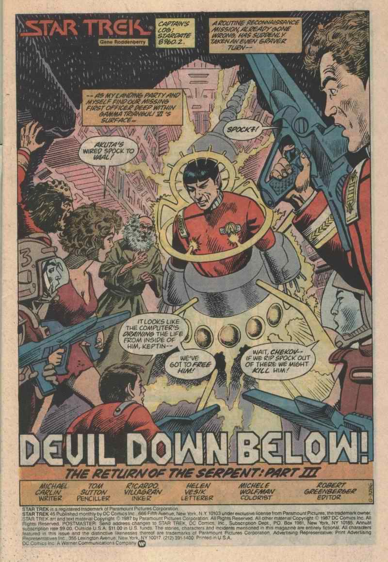 Read online Star Trek (1984) comic -  Issue #45 - 2