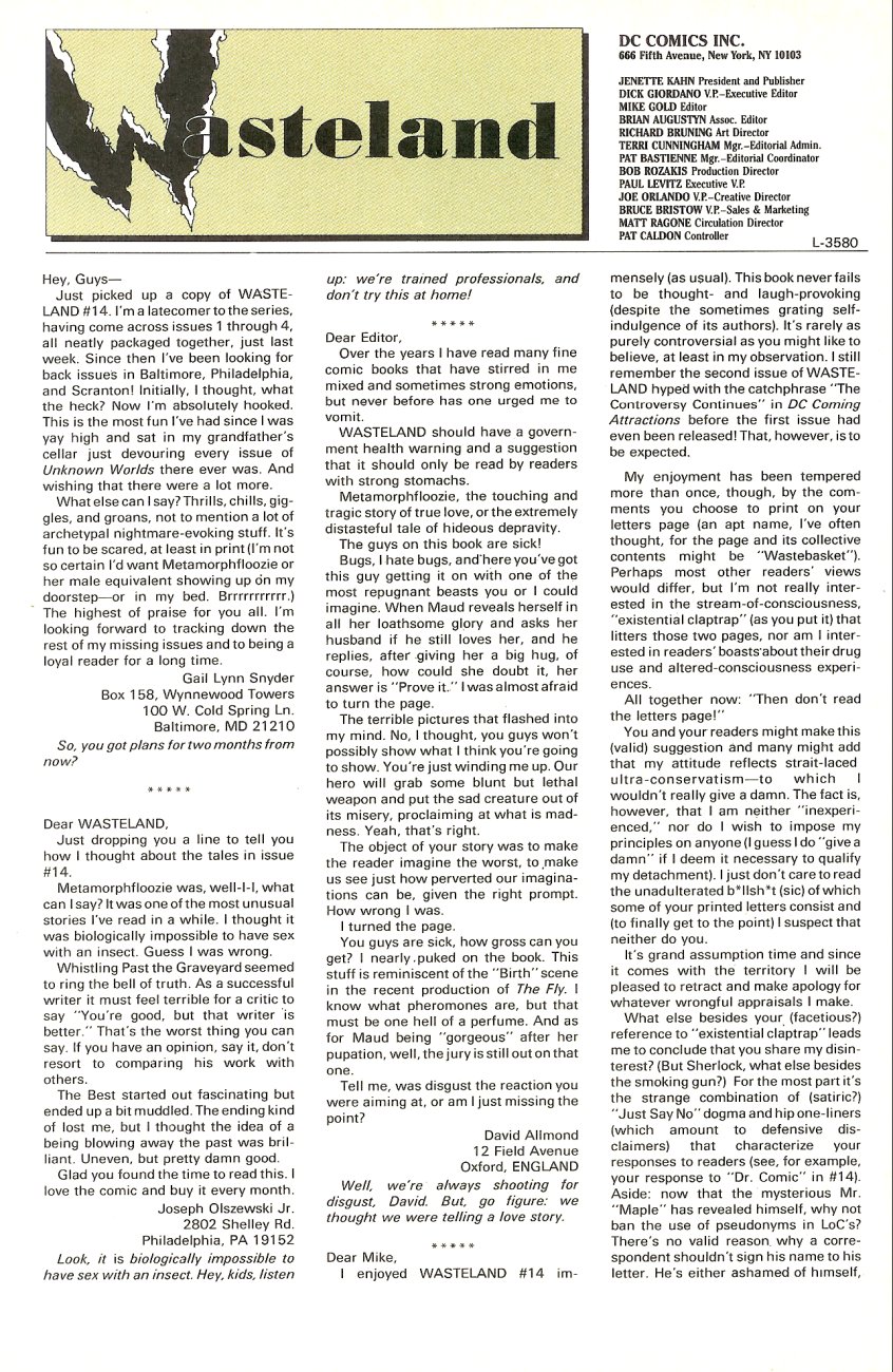 Read online Wasteland (1987) comic -  Issue #17 - 29