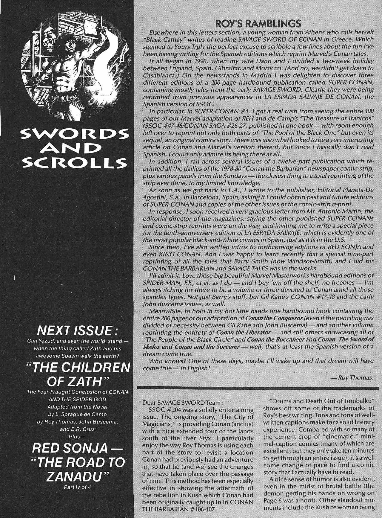 Read online The Savage Sword Of Conan comic -  Issue #209 - 64