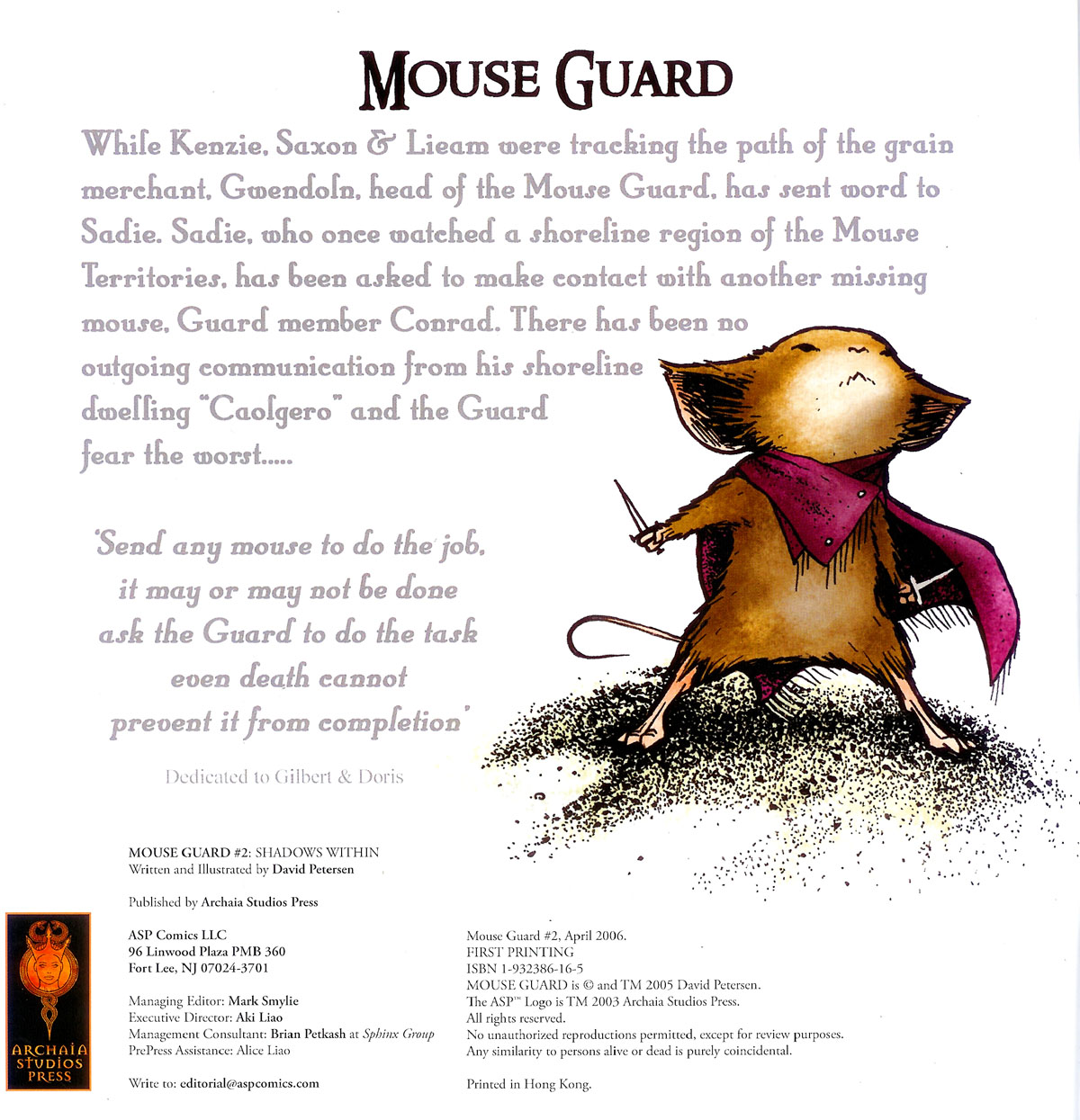 Read online Mouse Guard comic -  Issue #2 - 2