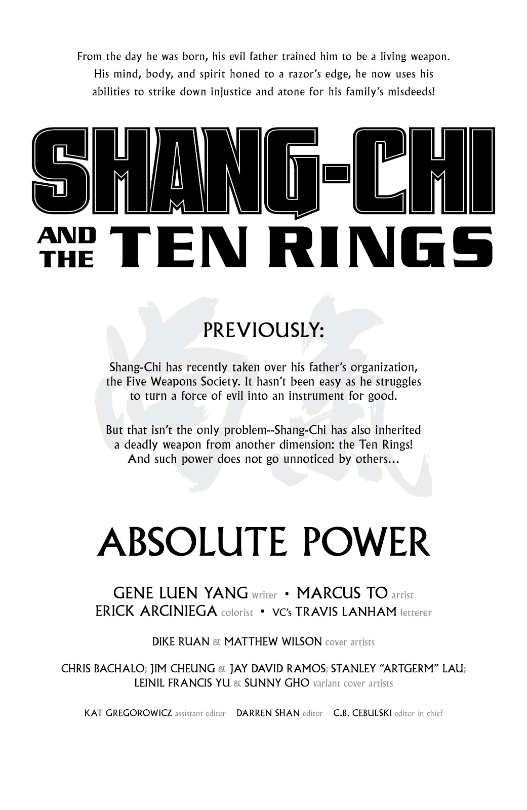 Shang-Chi and the Ten Rings issue 1 - Page 6