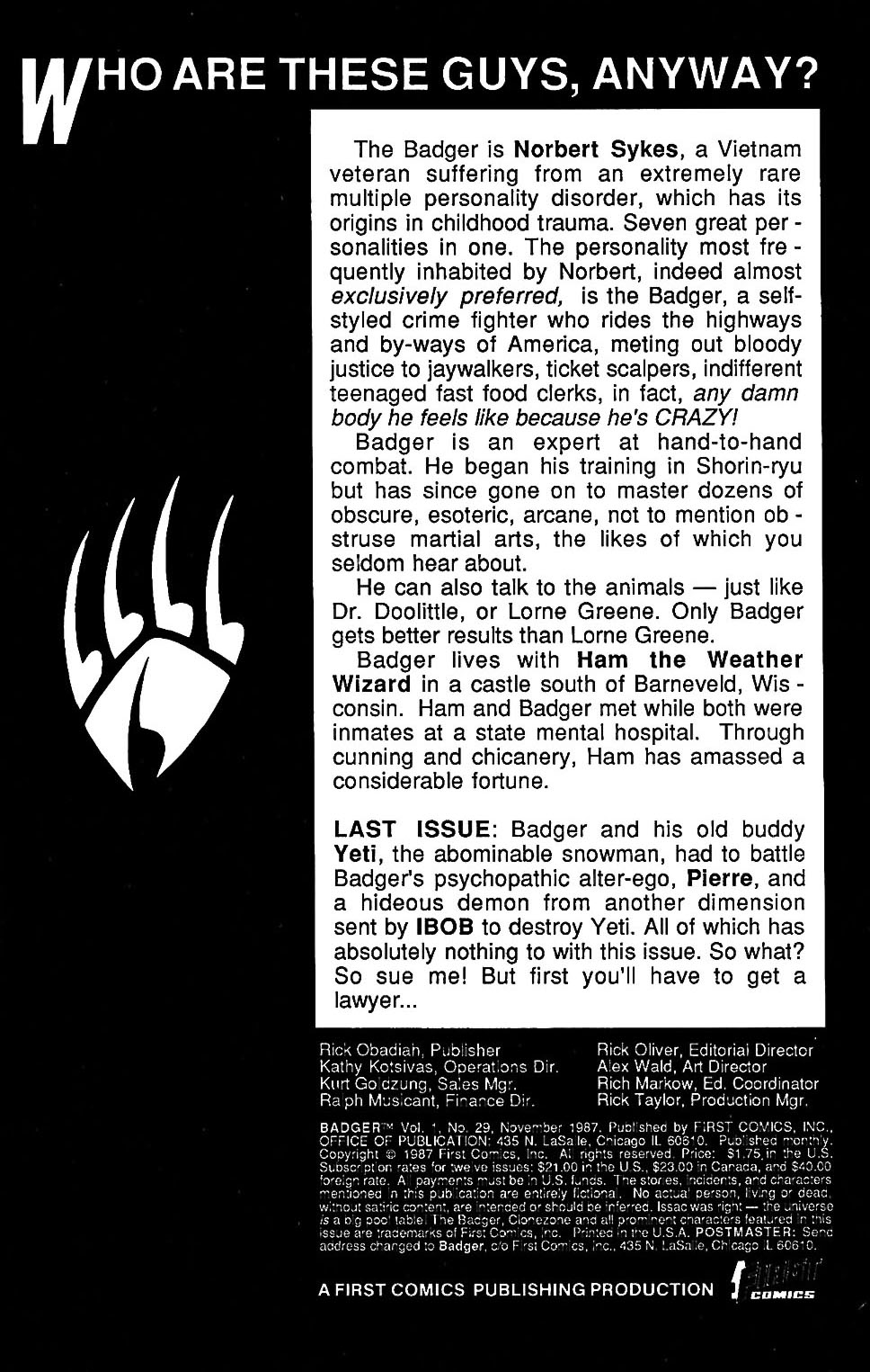 Read online The Badger comic -  Issue #29 - 3