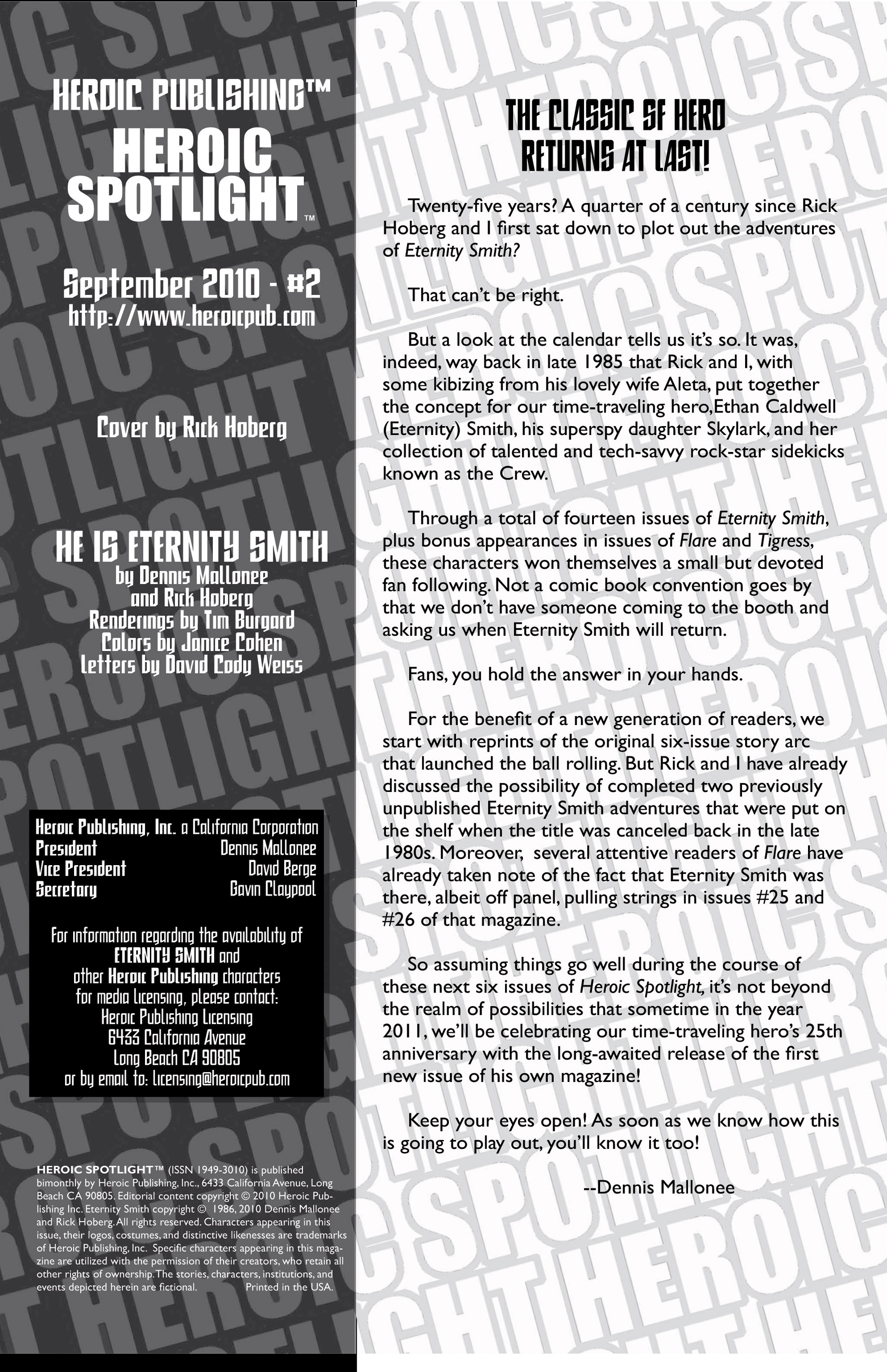 Read online Heroic Spotlight comic -  Issue #2 - 2