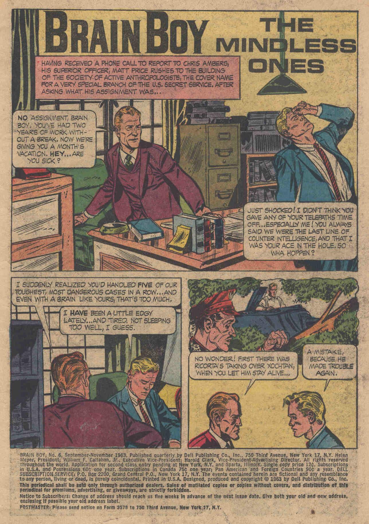 Read online Brain Boy (1962) comic -  Issue #6 - 3