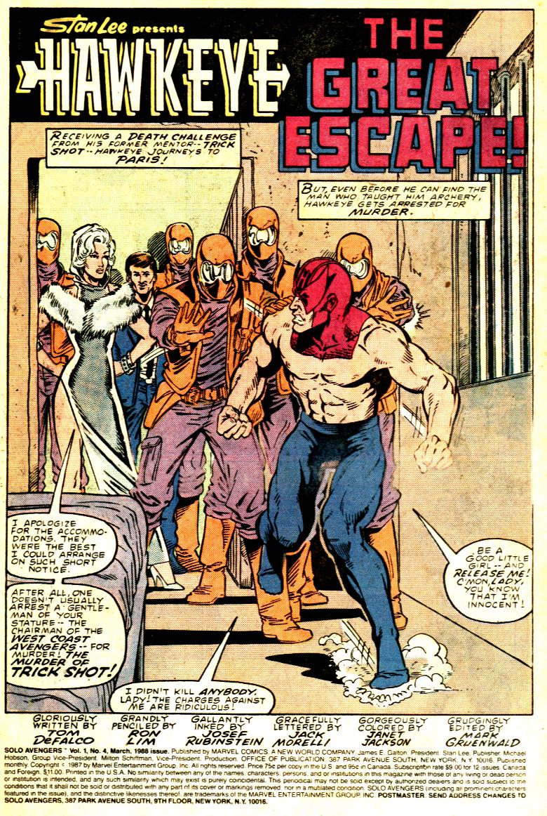 Read online Solo Avengers comic -  Issue #4 - 2