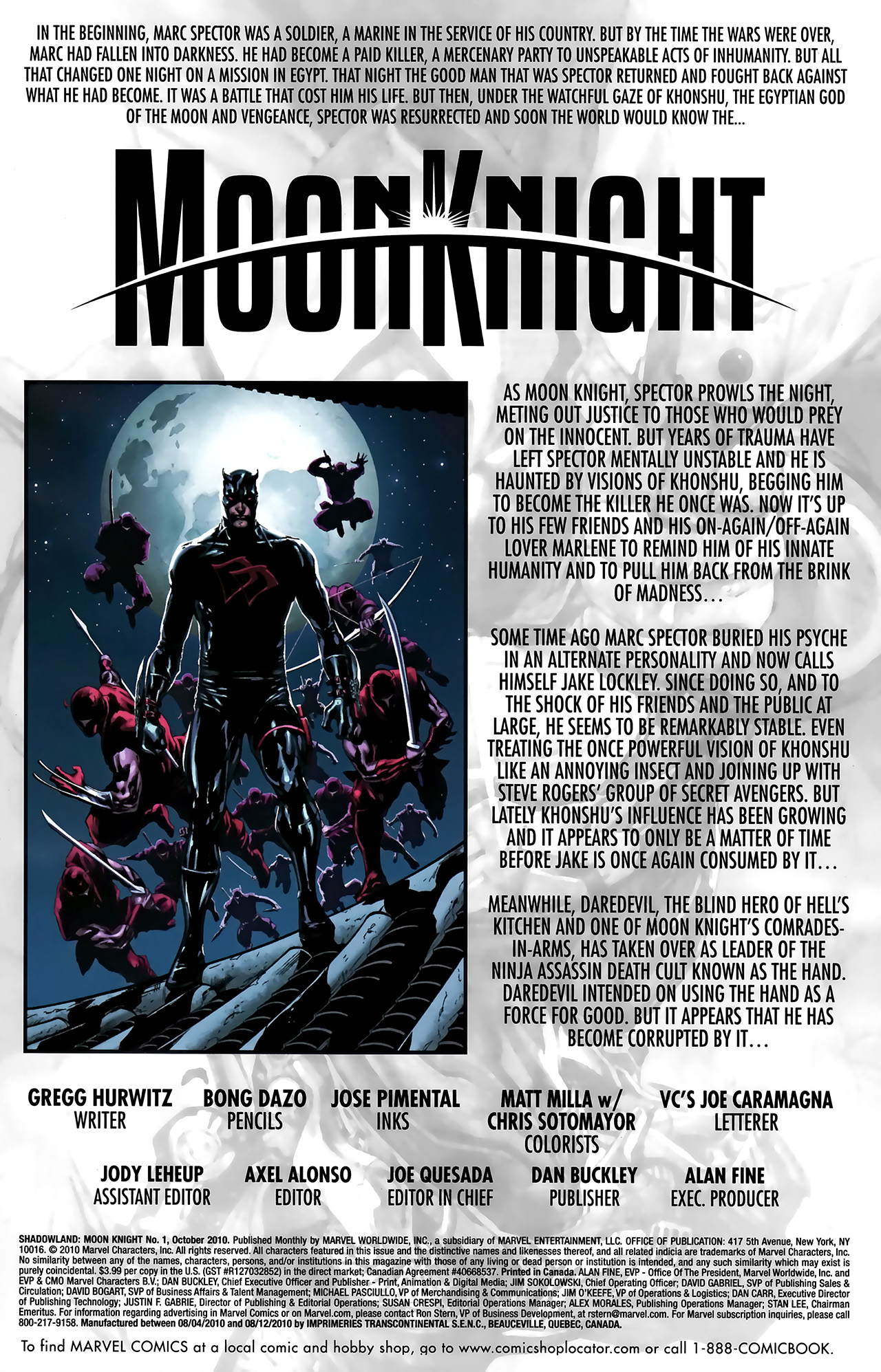 Read online Shadowland: Moon Knight comic -  Issue #1 - 2