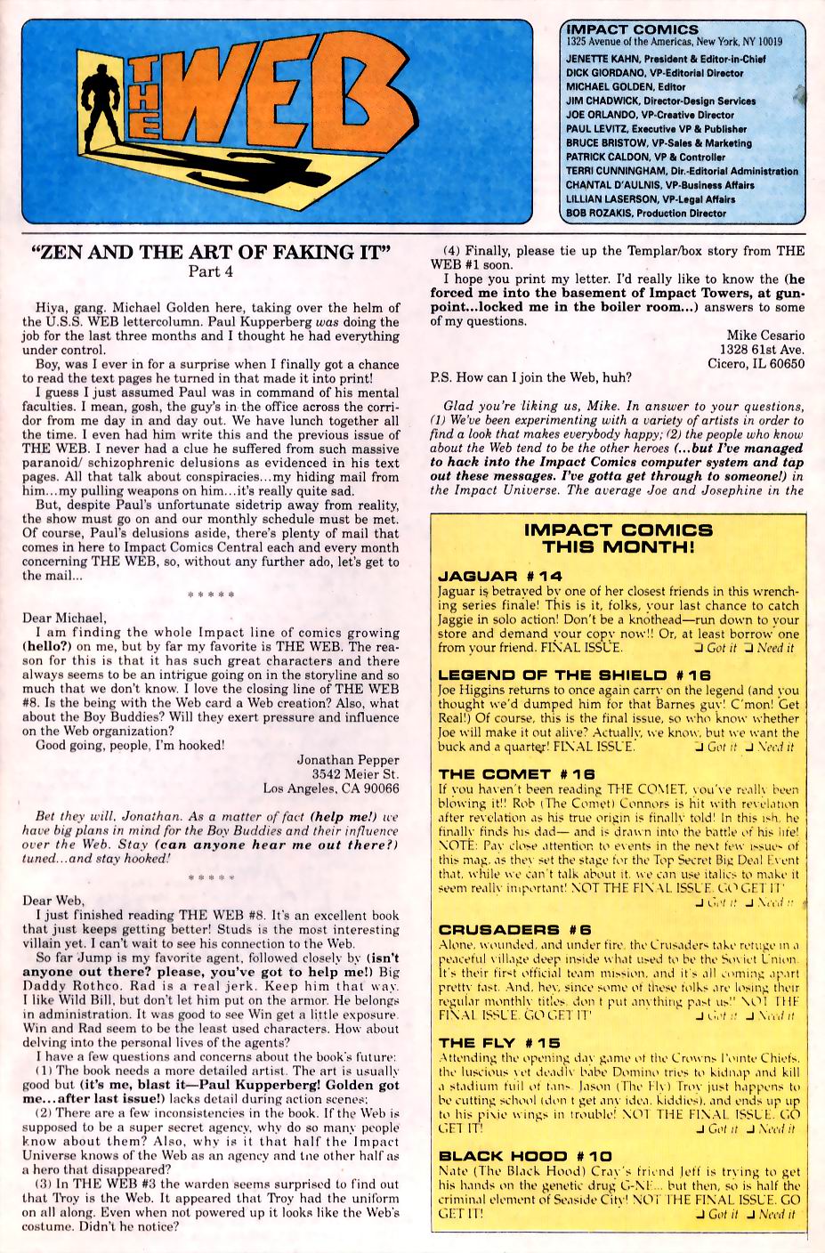 Read online The Web (1991) comic -  Issue #14 - 24
