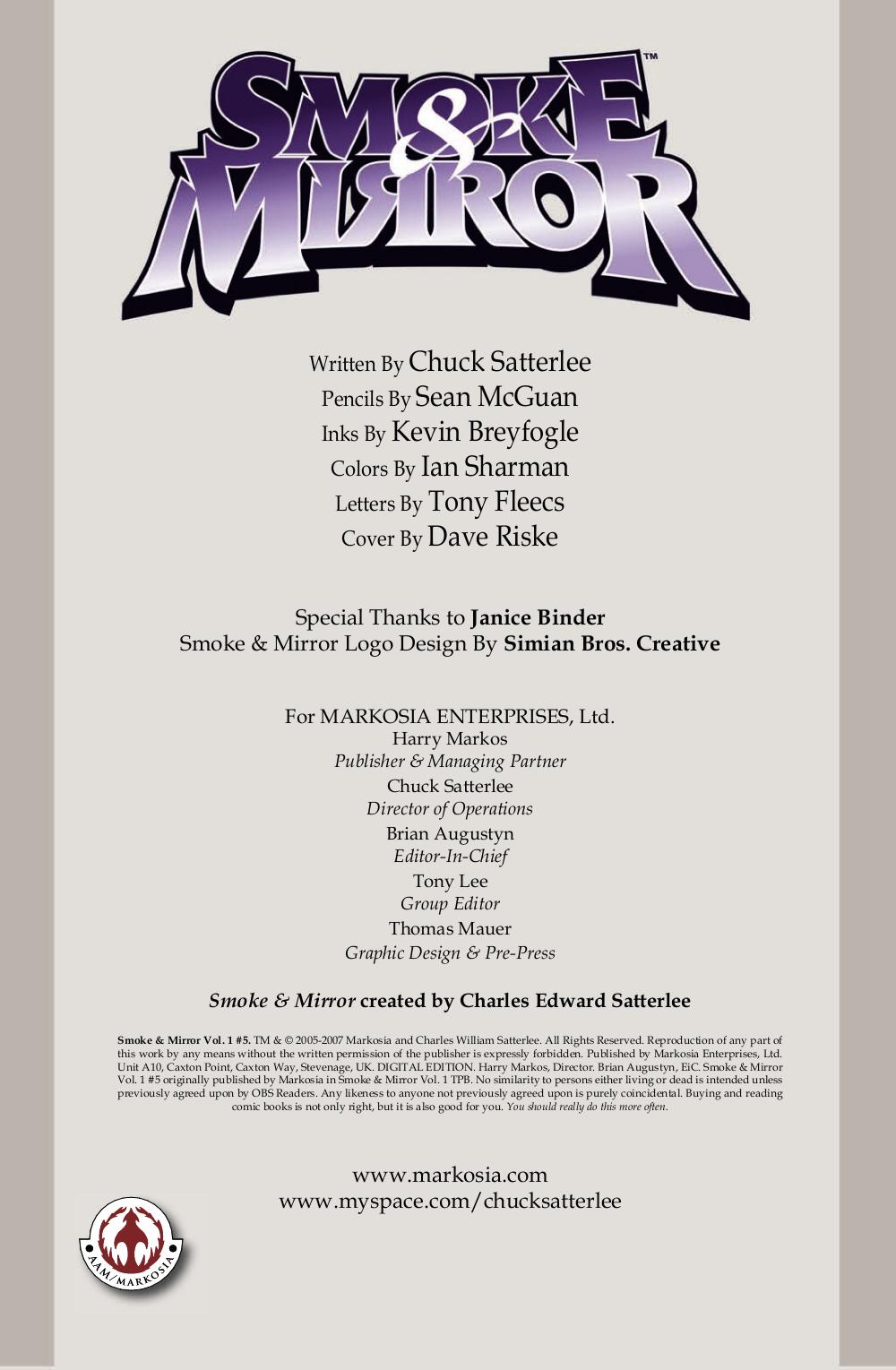 Read online Smoke & Mirror comic -  Issue #5 - 2