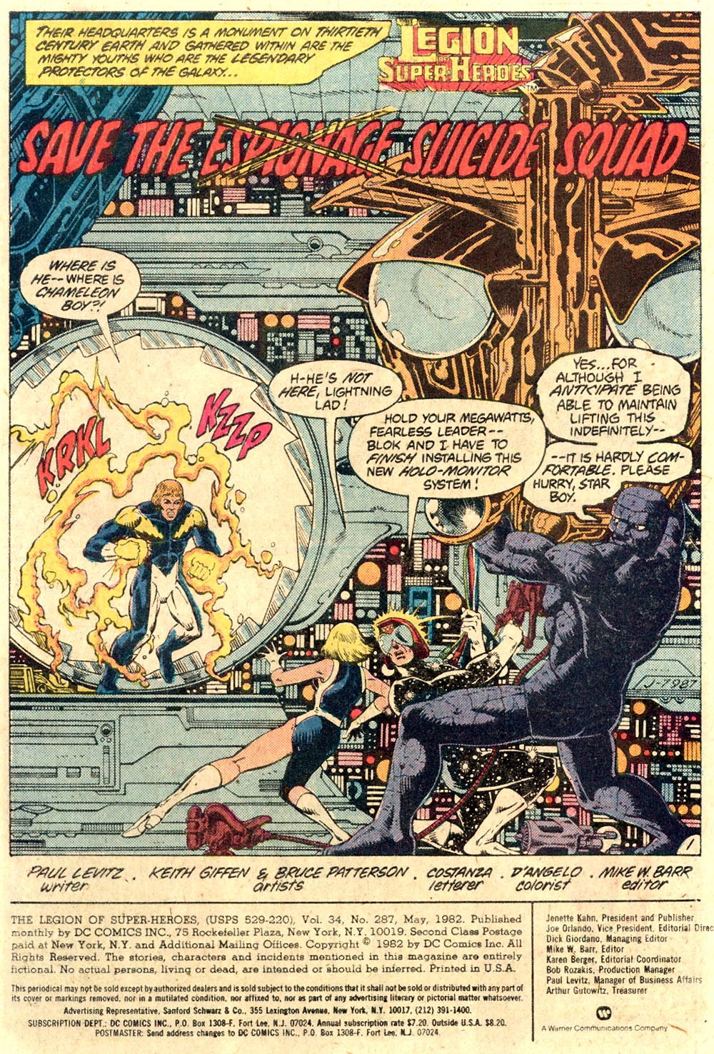 Legion of Super-Heroes (1980) 287 Page 1