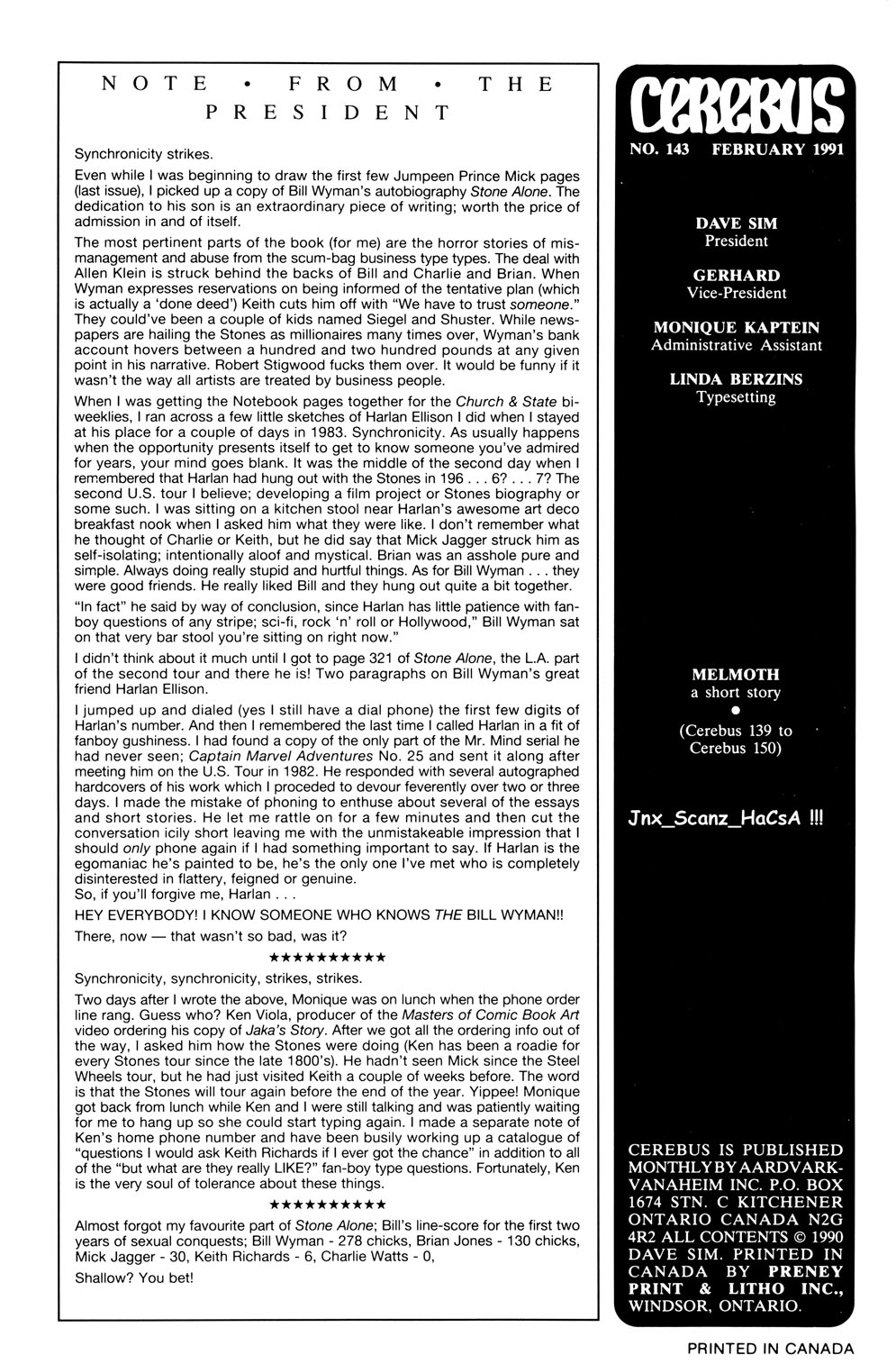 Cerebus Issue #143 #142 - English 2