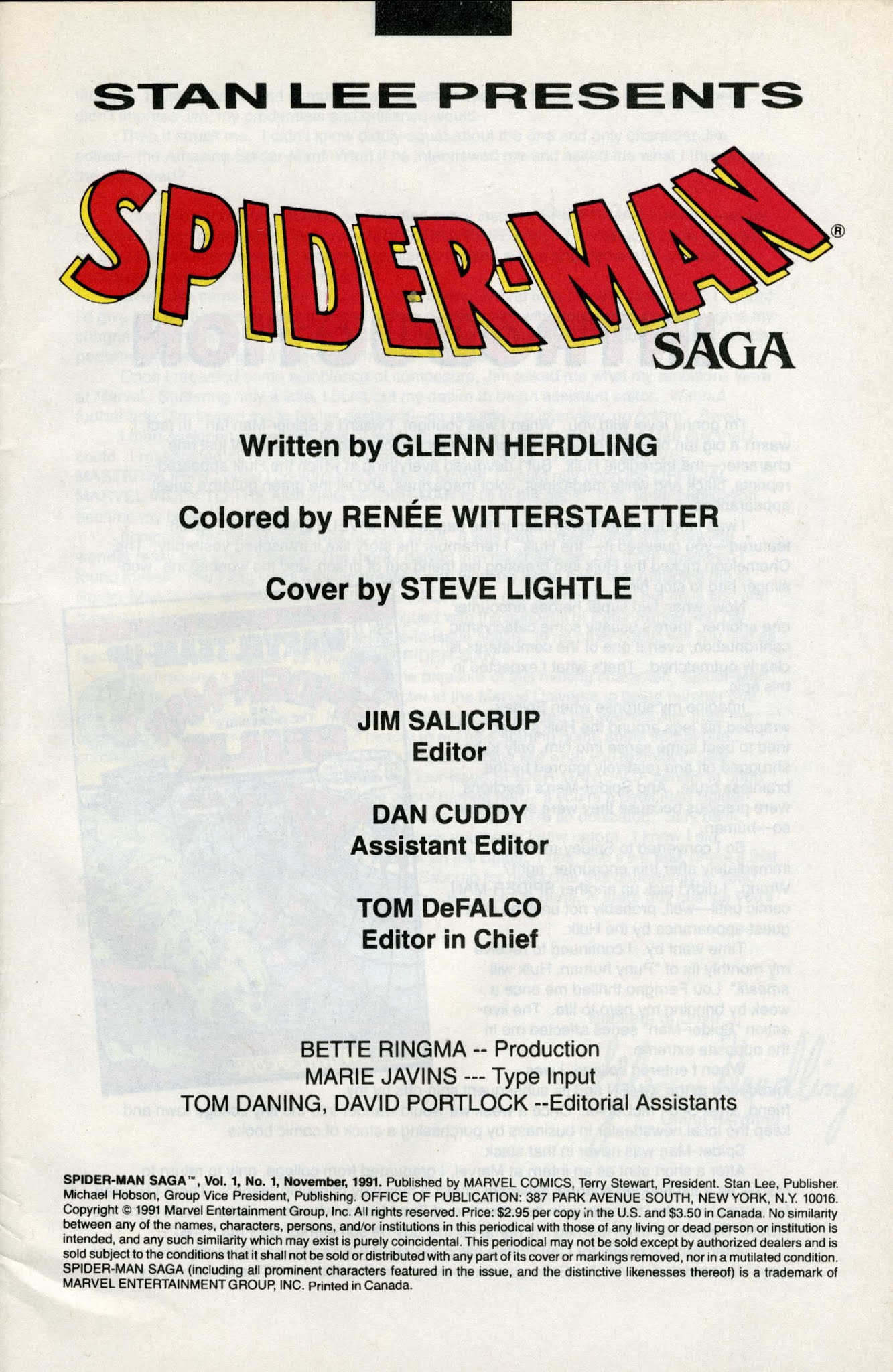 Read online Spider-Man Saga (1991) comic -  Issue #1 - 3