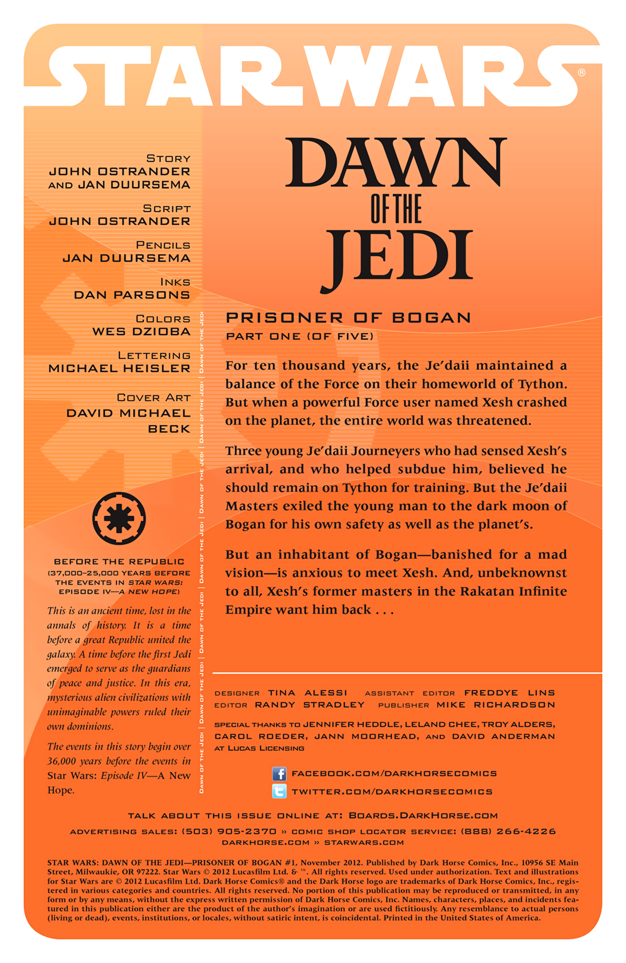 Read online Star Wars: Dawn of the Jedi - Prisoner of Bogan comic -  Issue #1 - 2