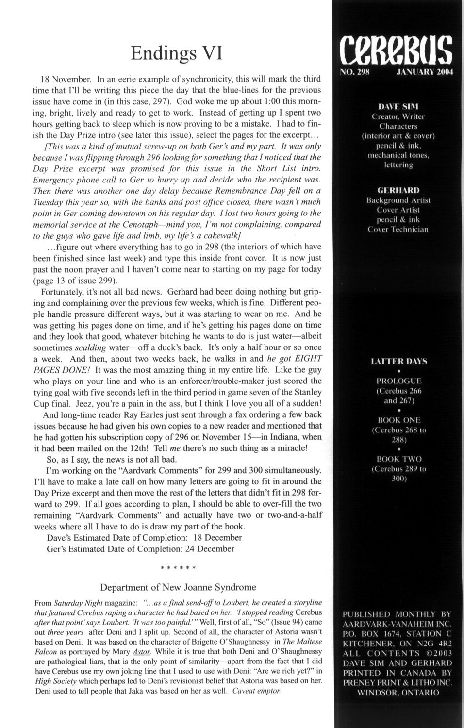 Cerebus issue 298 - Page 2