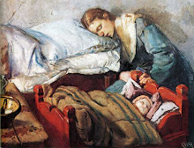 Sovende mor med barn. Christian Krogh