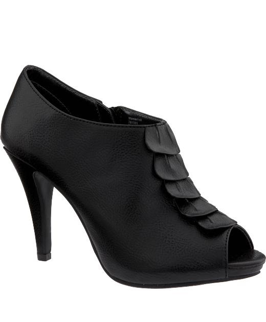 Would You Wear These? - Ruffled Peep Toe Booties from Old Navy ...