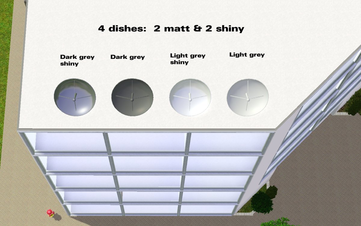 Simming in Magnificent Style Small satellite dishes in 4 shades