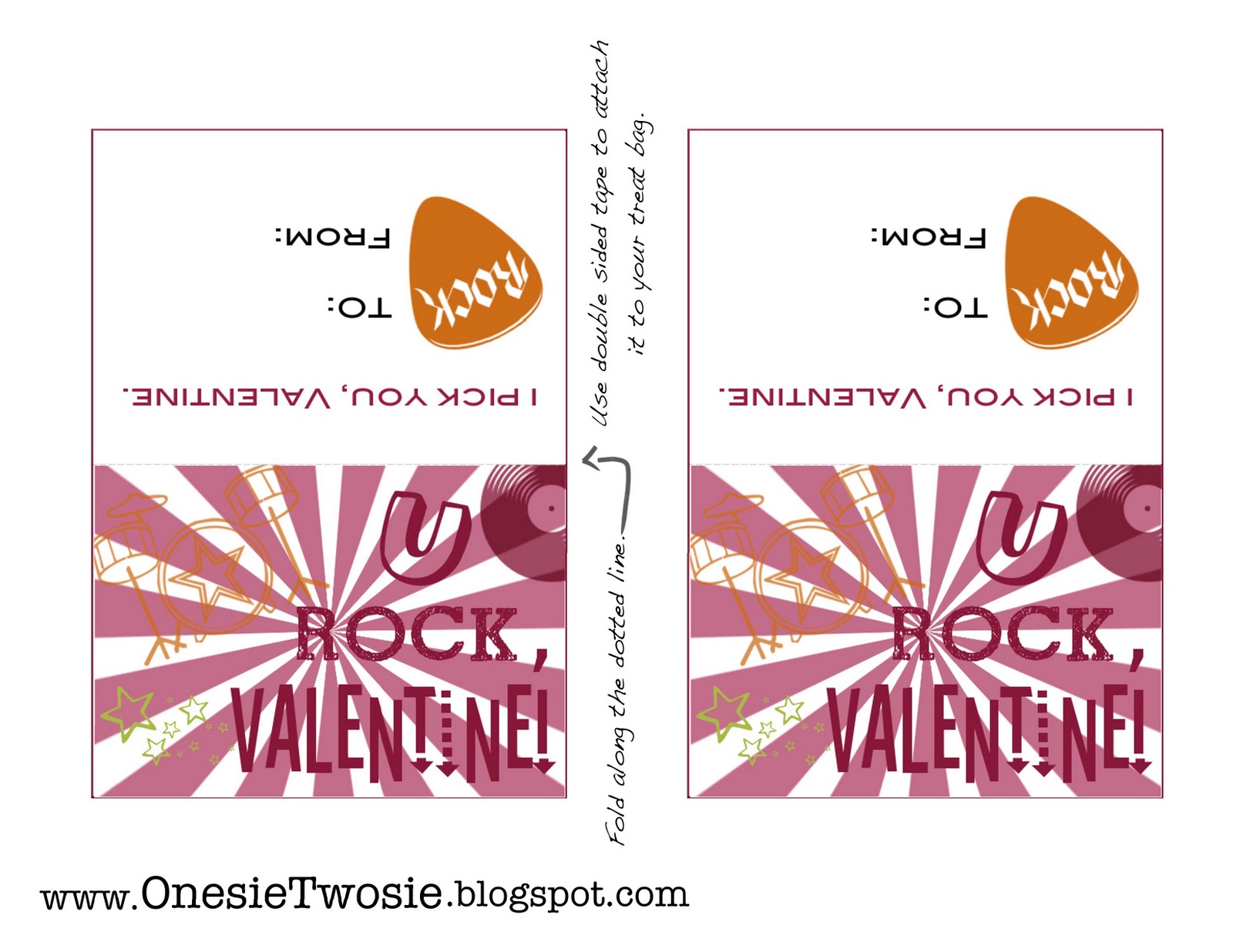 Onesie Twosie: Free Valentine Card Printable!