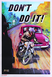 posters safety road poster motorcycle don accident prevention roland davies bike traffic rospa campaign display 1950s golden age dont 1956