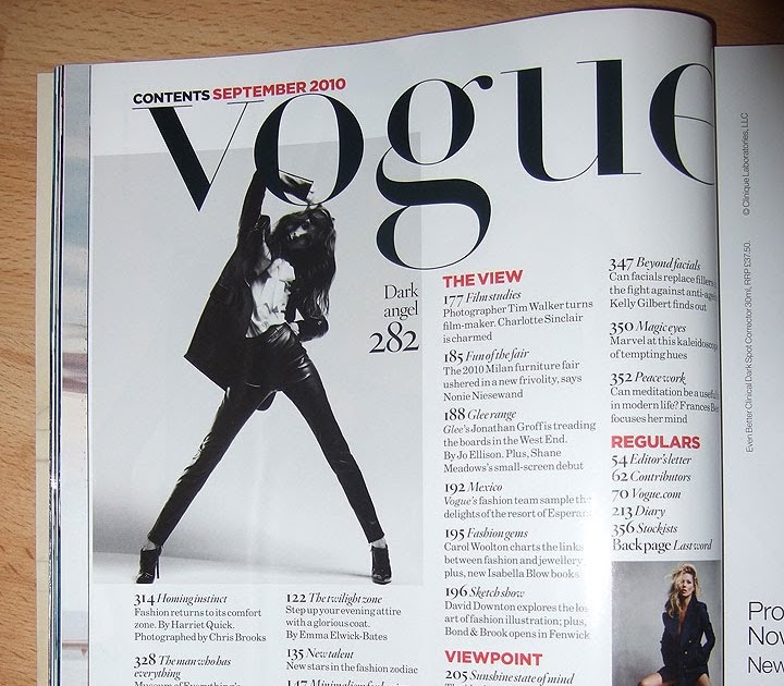 Rose Thompson AS Blog: Vogue Contents Page