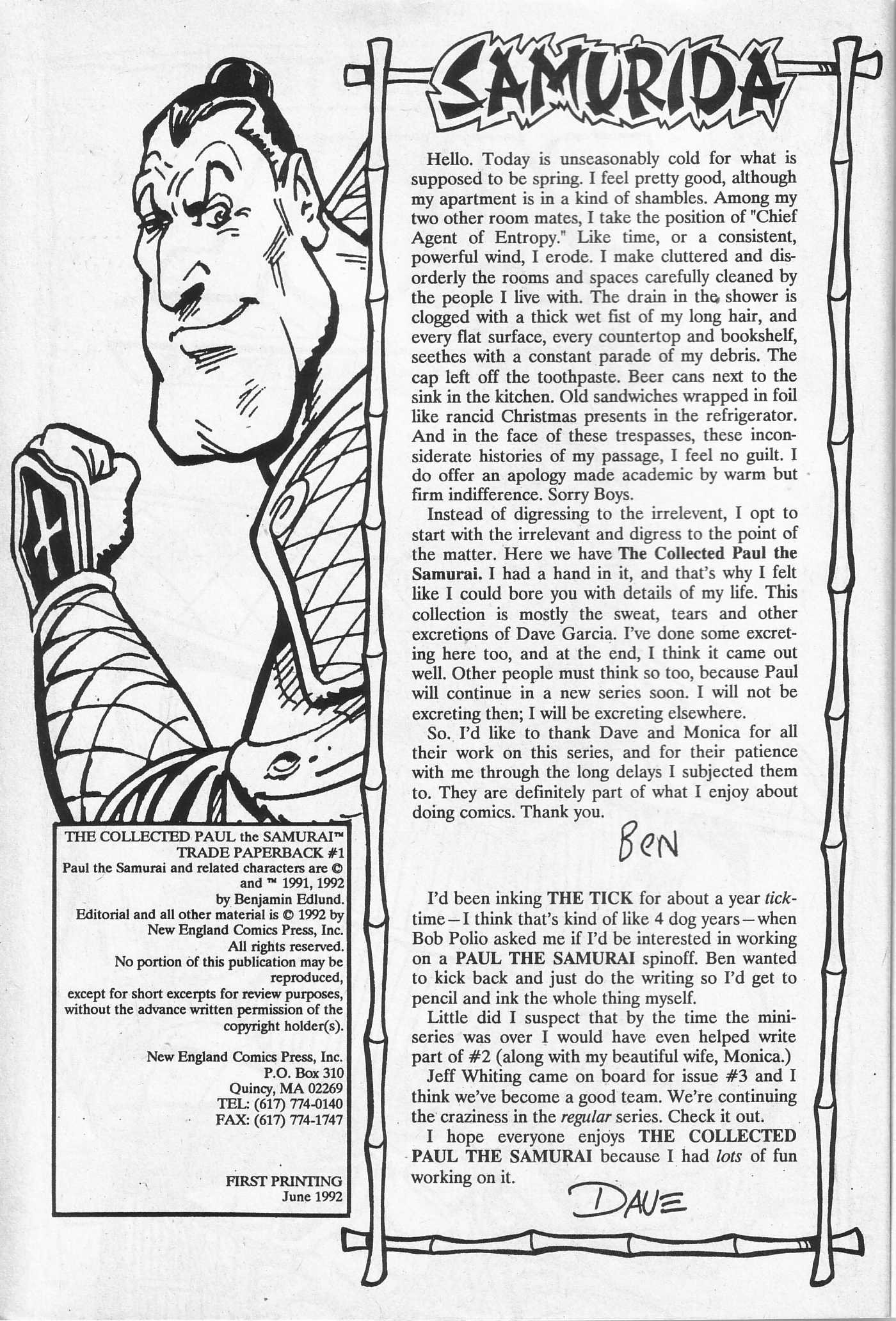 Read online Paul the Samurai (1991) comic -  Issue # TPB - 4