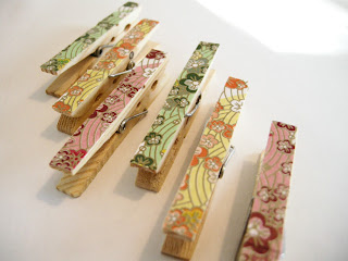 Mod Podge Clips, DIY Clips, Embellished clothes pins, DIY Clothes pins
