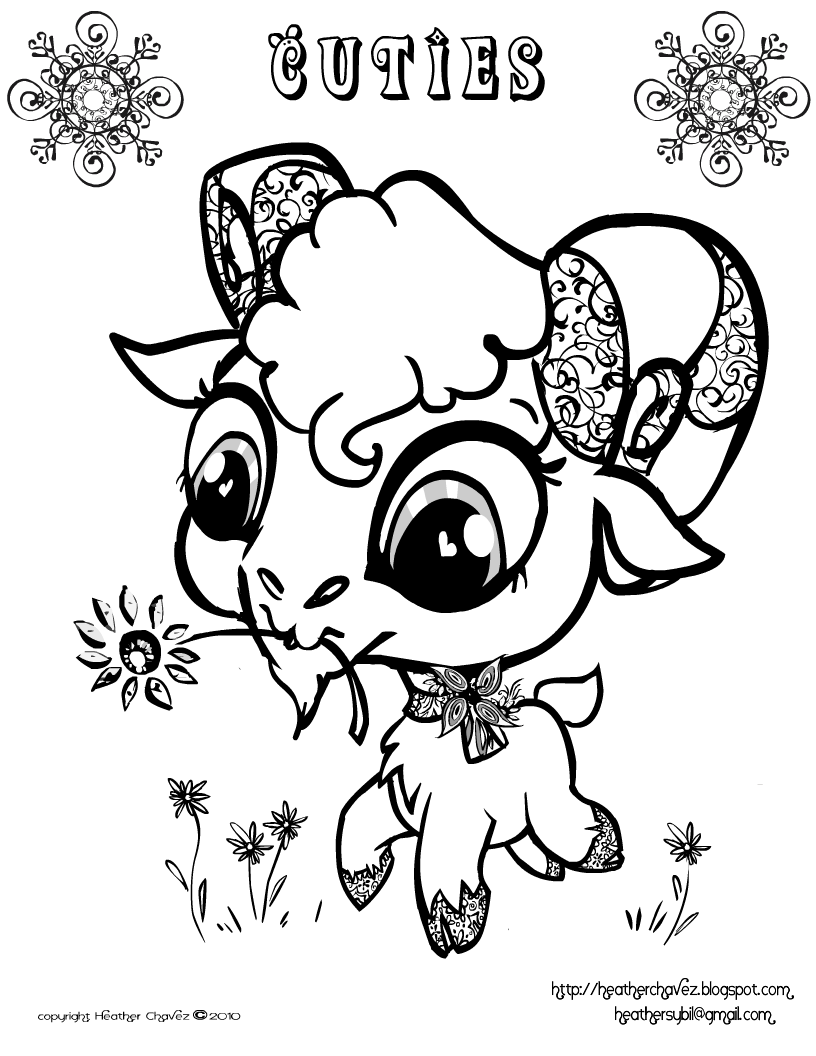 Cute Goat Coloring Page Creative Art