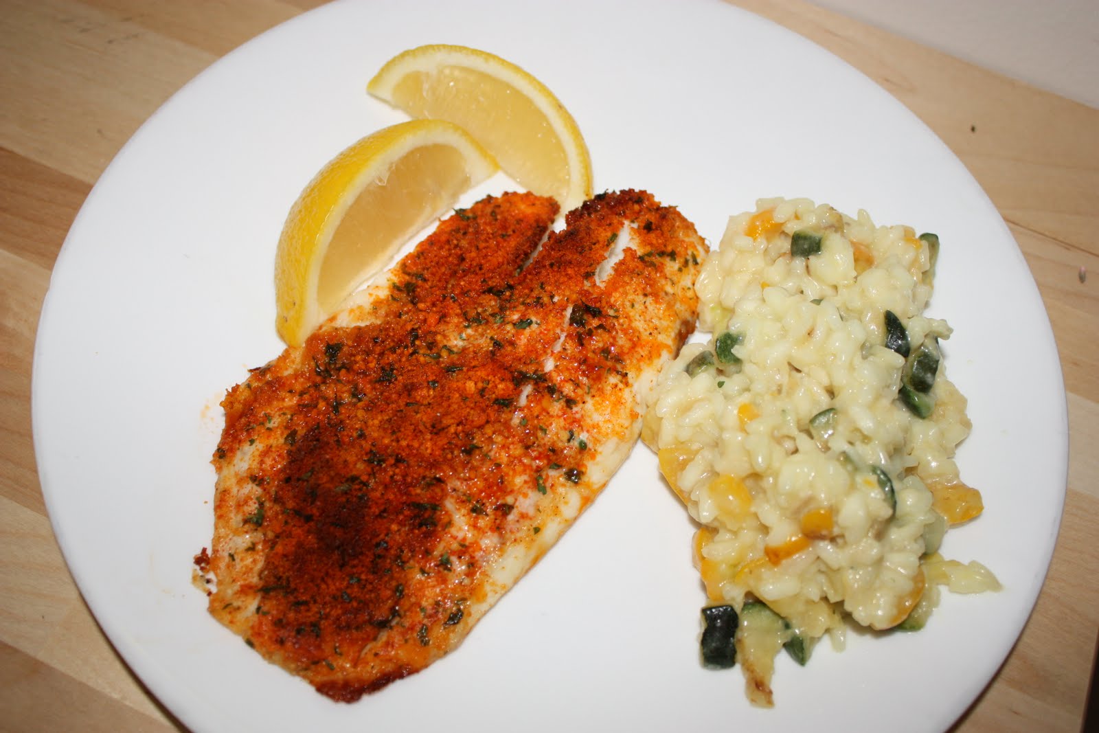 Olive The Ingredients Parmesan Tilapia with Summer Squash & Zucchini