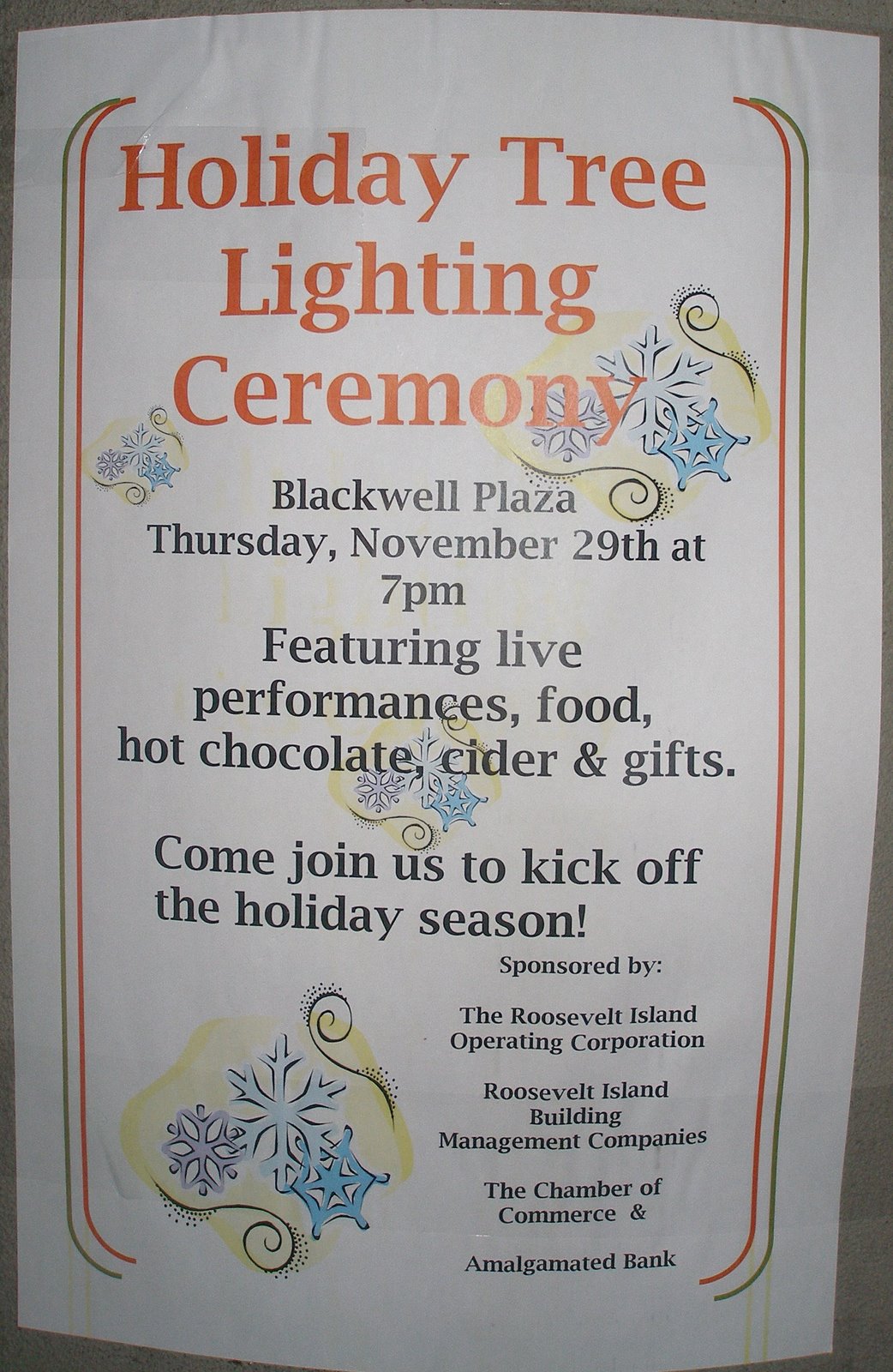 Roosevelt Island 360 Holiday Tree Lighting at Blackwell House