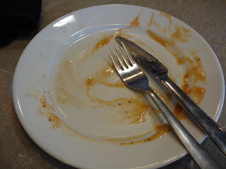 An empty plate with Cutlery