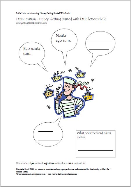 That Resource Site: Some Little Latin Lesson Worksheets