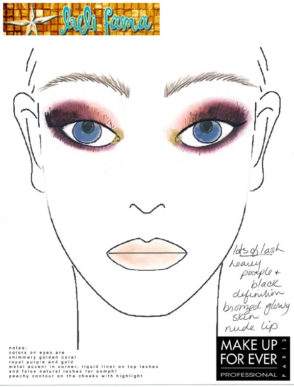 blank eye makeup chart