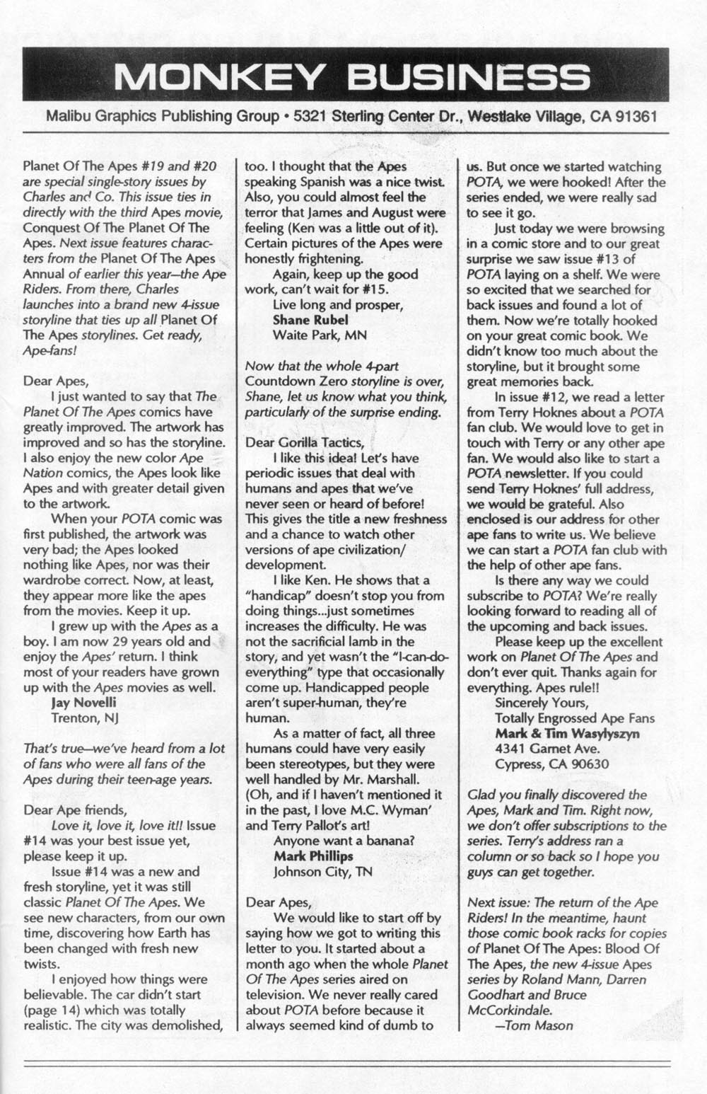 Read online Planet of the Apes (1990) comic -  Issue #19 - 31