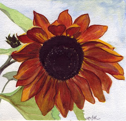 sunflower painting watercolor arches pound inches walk block paper