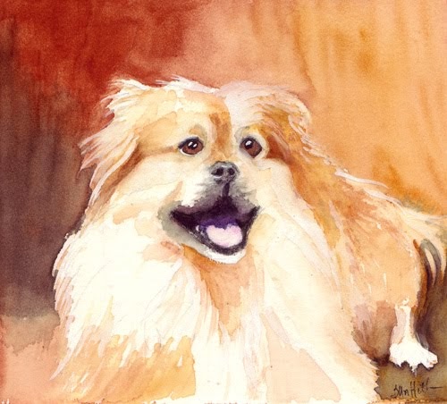 Bunny's Artwork Dog Watercolor Painting