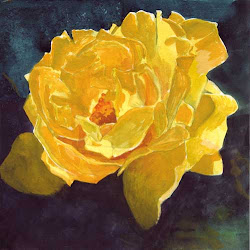 yellow watercolor rose painting