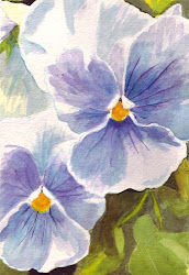 pansies painting watercolor bunny artwork watercolour paper flower